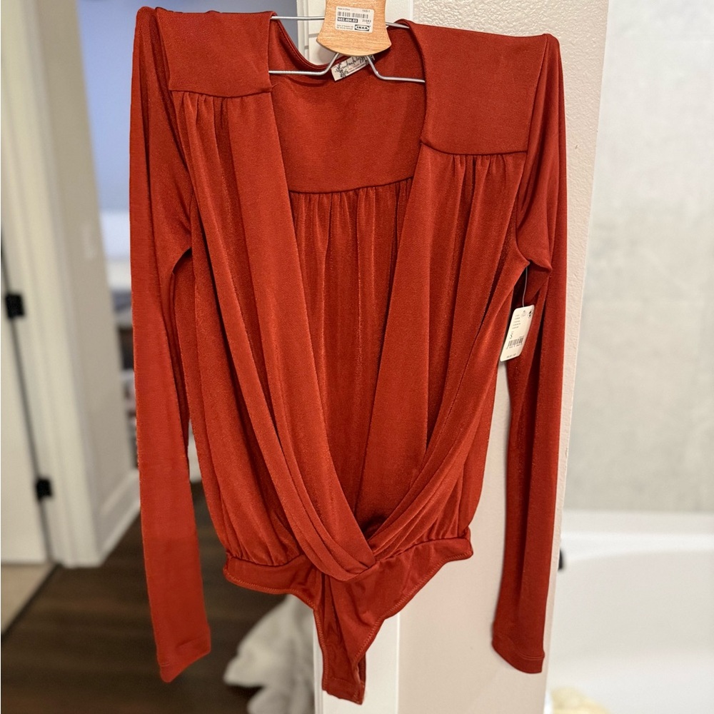 Free people Rust Long Sleeve Women's Top